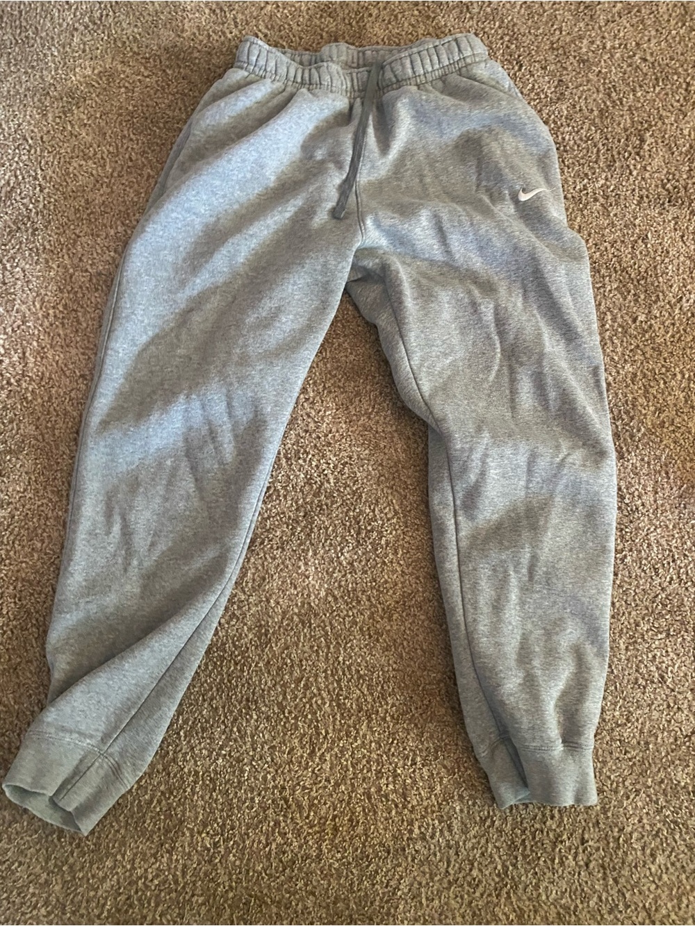 Nike Gray Men’s Fleece Joggers with Drawstring